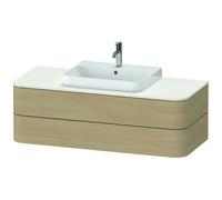 Duravit Happy D.2 Plus Meuble sous-lavabo pour console murale, 1300x550 mm, 2 tiroirs, pour vasques sur le dessus, HP497207171, HP497207171, Colorazione: Rovere mediterraneo impiallacciato in vero leg