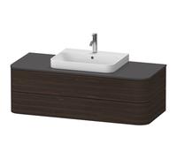 Duravit Happy D.2 Plus Meuble sous-lavabo pour console murale, 1300x550 mm, 2 tiroirs, pour vasques sur le dessus, HP4972069690010, HP4972069690010, Colorazione: Noce spazzolato Impiallacciatura in ve