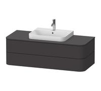 Duravit Happy D.2 Plus Meuble sous-lavabo pour console murale, 1300x550 mm, 2 tiroirs, pour vasques sur le dessus, HP497208080, HP497208080, Colorazione: Decoro grafite super opaco