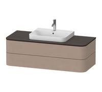 Duravit Happy D.2 Plus Meuble sous-lavabo pour console murale, 1300x550 mm, 2 tiroirs, pour vasques sur le dessus, HP4972075750010, HP4972075750010, Colorazione: Decorazione in lino con illuminazione 