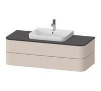 Duravit Happy D.2 Plus Meuble sous-lavabo pour console murale, 1300x550 mm, 2 tiroirs, pour vasques sur le dessus, HP497208383, HP497208383, Colorazione: Decoro Taupe Supermatt