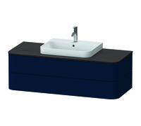 Duravit Happy D.2 Plus Meuble sous-lavabo pour console murale, 1300x550 mm, 2 tiroirs, pour vasques sur le dessus, HP497209898, HP497209898, Colorazione: Laccato opaco seta blu notte
