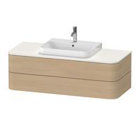 Duravit Happy D.2 Plus Meuble sous-lavabo pour console murale, 1300x550 mm, 2 tiroirs, pour vasques sur le dessus, HP4972071710010, HP4972071710010, Colorazione: Rivestimento in vero legno di quercia