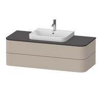 Duravit Happy D.2 Plus Meuble sous-lavabo pour console murale, 1300x550 mm, 2 tiroirs, pour vasques sur le dessus, HP497206060, HP497206060, Colorazione: Taupe seta opaco laccato opaco