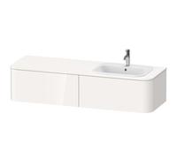 Duravit Happy D.2 Plus Meuble sous-lavabo pour console murale, 1600x550 mm, 2 tiroirs, pour lavabo encastré Position droite, HP4954R6969, HP4954R6969, Colorazione: Noce spazzolato Impiallacciatura in 