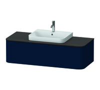 Duravit Happy D.2 Plus Meuble sous-lavabo pour support mural, 1300x550 mm, 1 tiroir, pour lavabo encastré sur le dessus Centre de position, HP4942M9898, HP4942M9898, Colorazione: Laccato opaco seta bl