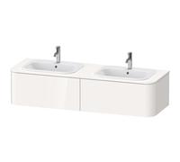 Duravit Happy D.2 Plus Meuble sous-lavabo pour support mural, 1600x550 mm, 2 tiroirs, pour 2 vasques encastrées, HP4956B8080, HP4956B8080, Colorazione: grafite supermatt