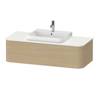 Duravit Happy D.2 Plus Meuble sous-lavabo sur console suspendu, 1300x550 mm, 1 tiroir, pour vasque à poser Position centrale, HP4942M7171, HP4942M7171, Colorazione: Rovere mediterraneo impiallacciato 