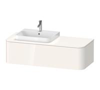 Duravit Happy D.2 Plus Meuble sous-lavabo sur console suspendu, 1300x550 mm, 1 tiroir, pour vasque à poser position à gauche, HP4942L22220010, HP4942L22220010, Colorazione: Decoro bianco lucido con il