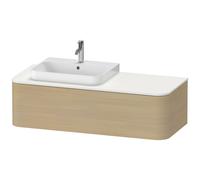 Duravit Happy D.2 Plus Meuble sous-lavabo sur console suspendu, 1300x550 mm, 1 tiroir, pour vasque à poser position à gauche, HP4942L7171, HP4942L7171, Colorazione: Rovere mediterraneo impiallacciato 