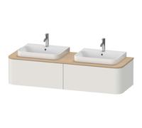 Duravit Happy D.2 Plus Meuble sous-lavabo sur console suspendu, 1600x550 mm, 2 tiroirs, pour 2 vasques à poser, HP4946B39390010, HP4946B39390010, Colorazione: Laccato bianco nordico satinato con illum