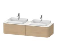 Duravit Happy D.2 Plus Meuble sous-lavabo sur console suspendu, 1600x550 mm, 2 tiroirs, pour 2 vasques à poser, HP4946B71710010, HP4946B71710010, Colorazione: Rivestimento in vero legno di quercia med