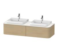 Duravit Happy D.2 Plus Meuble sous-lavabo sur console suspendu, 1600x550 mm, 2 tiroirs, pour 2 vasques à poser, HP4946B7171, HP4946B7171, Colorazione: Rovere mediterraneo impiallacciato in vero legno