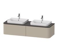 Duravit Happy D.2 Plus Meuble sous-lavabo sur console suspendu, 1600x550 mm, 2 tiroirs, pour 2 vasques à poser, HP4946B6060, HP4946B6060, Colorazione: Taupe seta opaco laccato opaco