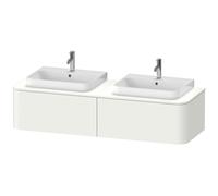 Duravit Happy D.2 Plus Meuble sous-lavabo sur console suspendu, 1600x550 mm, 2 tiroirs, pour 2 vasques à poser, HP4946B36360010, HP4946B36360010, Colorazione: Laccato bianco satinato con illuminazione