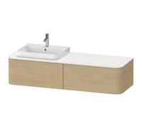 Duravit Happy D.2 Plus Meuble sous-lavabo sur console suspendu, 1600x550 mm, 2 tiroirs, pour vasque à poser Position à gauche, HP4944L7171, HP4944L7171, Colorazione: Rovere mediterraneo impiallacciato