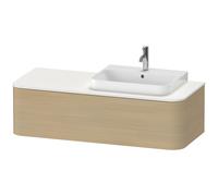 Duravit Happy D.2 Plus Meuble sous-vasque en console suspendu, 1300x550mm, 1 tiroir, pour vasque à poser Position à droite, HP4942R7171, HP4942R7171, Colorazione: Rovere mediterraneo impiallacciato in