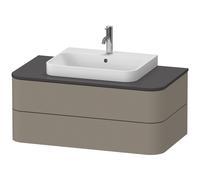 Duravit Happy D.2 Plus Meuble sous-vasque sur console suspendu, 1000x550 mm, 2 tiroirs, pour vasque à poser, HP497109292, HP497109292, Colorazione: Grigio pietra Vernice opaca Seta opaco