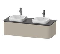 Duravit Happy D.2 Plus Meuble sous-vasque sur console suspendu, 1300x550 mm, 1 tiroir, pour vasque à poser, HP4943B6060, HP4943B6060, Colorazione: Taupe seta opaco laccato opaco