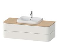 Duravit Happy D.2 Plus Meuble sous-vasque sur console suspendu, 1300x550 mm, 2 tiroirs, pour lavabo pour meuble, HP4962039390010, HP4962039390010, Colorazione: Laccato bianco nordico satinato con illu