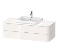 Duravit Happy D.2 Plus Meuble sous-vasque sur console suspendu, 1300x550 mm, 2 tiroirs, pour lavabo pour meuble, HP496202222, HP496202222, Colorazione: Decoro bianco lucido