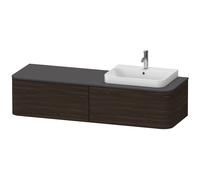 Duravit Happy D.2 Plus Meuble sous-vasque sur console suspendu, 1600x550 mm, 2 tiroirs, pour vasque à poser Position à droite, HP4944R6969, HP4944R6969, Colorazione: Noce spazzolato Impiallacciatura i