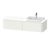 Duravit Happy D.2 Plus Meuble sous-vasque sur console suspendu, 1600x550 mm, 2 tiroirs, pour vasque à poser Position à droite, HP4944R3636, HP4944R3636, Colorazione: Laccato bianco seta opaco