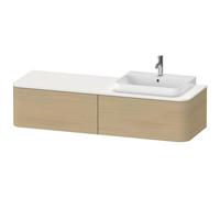 Duravit Happy D.2 Plus Meuble sous-vasque sur console suspendu, 1600x550 mm, 2 tiroirs, pour vasque à poser Position à droite, HP4944R7171, HP4944R7171, Colorazione: Rovere mediterraneo impiallacciato