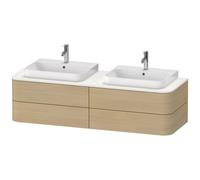 Duravit Happy D.2 Plus Meuble sous-vasque sur console suspendu, 1600x550 mm, 4 tiroirs, pour 2 lavabos pour meuble, HP4964B7171, HP4964B7171, Colorazione: Rovere mediterraneo impiallacciato in vero le