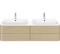 Duravit Happy D.2 Plus Meuble sous-vasque sur console suspendu, 1600x550 mm, 4 tiroirs, pour 2 vasques à poser, HP4974B7171, HP4974B7171, Colorazione: Rovere mediterraneo impiallacciato in vero legno