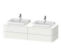 Duravit Happy D.2 Plus Meuble sous-vasque sur console suspendu, 1600x550 mm, 4 tiroirs, pour 2 vasques à poser, HP4974B36360010, HP4974B36360010, Colorazione: Laccato bianco satinato con illuminazione