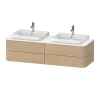Duravit Happy D.2 Plus Meuble sous-vasque sur console suspendu, 1600x550 mm, 4 tiroirs, pour 2 vasques à poser, HP4974B71710010, HP4974B71710010, Colorazione: Rivestimento in vero legno di quercia med