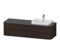 Duravit Happy D.2 Plus Meuble sous-vasque sur console suspendu, 1600x550 mm, 4 tiroirs, pour lavabo pour meuble position à droite, HP4963R6969, HP4963R6969, Colorazione: Noce spazzolato Impiallacciatu