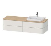Duravit Happy D.2 Plus Meuble sous-vasque sur console suspendu, 1600x550 mm, 4 tiroirs, pour vasque à poser Position à droite, HP4973R3939, HP4973R3939, Colorazione: Nordic White laccato opaco seta bi