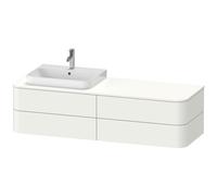 Duravit Happy D.2 Plus Meuble sous-vasque sur console suspendu, 1600x550 mm, 4 tiroirs, pour vasque à poser position à gauche, HP4973L36360010, HP4973L36360010, Colorazione: Laccato bianco satinato co
