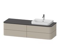 Duravit Happy D.2 Plus Meuble sous-vasque sur console suspendu, 1600x550 mm, 4 tiroirs, pour vasque à poser Position à droite, HP4973R6060, HP4973R6060, Colorazione: Taupe seta opaco laccato opaco