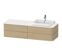 Duravit Happy D.2 Plus Meuble sous-vasque sur console suspendu, 1600x550 mm, 4 tiroirs, pour vasque à poser Position à droite, HP4973R7171, HP4973R7171, Colorazione: Rovere mediterraneo impiallacciato