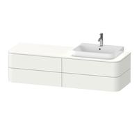 Duravit Happy D.2 Plus Meuble sous-vasque sur console suspendu, 1600x550 mm, 4 tiroirs, pour vasque à poser Position à droite, HP4973R36360010, HP4973R36360010, Colorazione: Laccato bianco satinato co