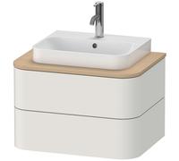 Duravit Happy D.2 Plus Meuble sous-vasque sur console suspendu, 650x480 mm, 2 tiroirs, pour vasque à poser, HP4960039390010, HP4960039390010, Colorazione: Laccato bianco nordico satinato con illuminaz