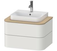 Duravit Happy D.2 Plus Meuble sous-vasque sur console suspendu, 650x480 mm, 2 tiroirs, pour vasque à poser, HP496003939, HP496003939, Colorazione: Nordic White laccato opaco seta bianco nordico