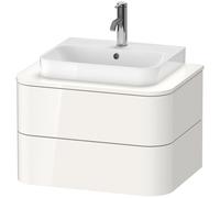 Duravit Happy D.2 Plus Meuble sous-vasque sur console suspendu, 650x480 mm, 2 tiroirs, pour vasque à poser, HP496002222, HP496002222, Colorazione: Decoro bianco lucido