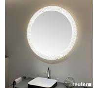 Duravit Happy D.2 Plus Miroirs ronds avec éclairage, version Icon, avec miroir chauffant, 700x700x55mm, blanc mat, HP7485G00000000, HP7485G00000000, Versione: Decorazione del campo di luce: organico
