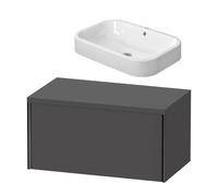 Duravit Happy D.2 Plus vasca da appoggio con consolle XViu e mobile sottolavabo La: 83,2 A: 52,5 P: 47,8 cm, 1 scomparto estraibile, 23146000001+XV104C04949#83,3+XV59020B249, XViu; Happy D.2. Plus [Mo