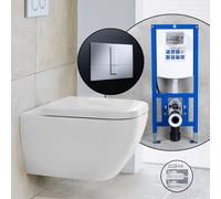 Duravit Happy D.2 set completo WC a parete con elemento incasso neeos,, 22220900001+16791CR#SET, Happy D.2 bianco [WC > WC]