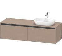 Duravit Ketho.2 bâti-support de lavabo en console, découpe de la vasque à droite, 1600x459x550mm, 2 tiroirs, K24889R75750000, K24889R75750000, Colorazione: Arredamento in lino