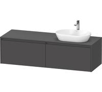 Duravit Ketho.2 bâti-support de lavabo en console, découpe de la vasque à droite, 1600x459x550mm, 2 tiroirs, K24889R49490000, K24889R49490000, Colorazione: Grafite opaco Decor