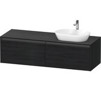 Duravit Ketho.2 bâti-support de lavabo en console, découpe de la vasque à droite, 1600x459x550mm, 2 tiroirs, K24889R16160000, K24889R16160000, Colorazione: Rovere nero opaco