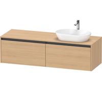 Duravit Ketho.2 bâti-support de lavabo en console, découpe de la vasque à droite, 1600x459x550mm, 2 tiroirs, K24889R30300000, K24889R30300000, Colorazione: Rovere naturale decorativo