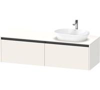 Duravit Ketho.2 bâti-support de lavabo en console, découpe de la vasque à droite, 1600x459x550mm, 2 tiroirs, K24889R84840000, K24889R84840000, Colorazione: Decoro bianco super opaco