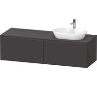 Duravit Ketho.2 bâti-support de lavabo en console, découpe de la vasque à droite, 1600x459x550mm, 2 tiroirs, K24889R80800000, K24889R80800000, Colorazione: Decoro grafite super opaco